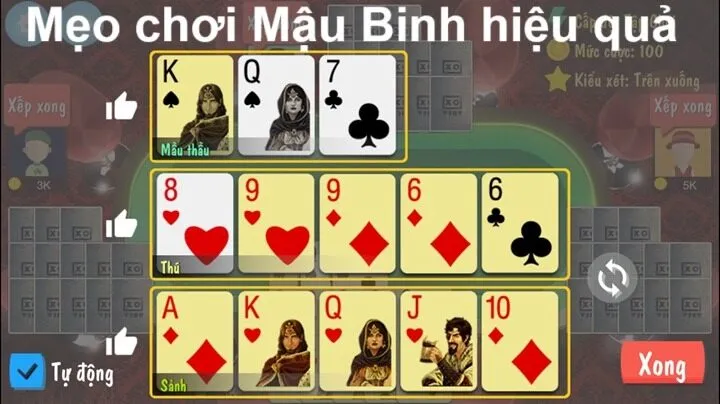Mẹo chơi Mậu Binh hay nâng cao cơ hội thắng