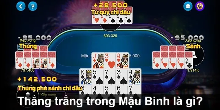Trường hợp thắng trắng & những quy định khi đánh bài Mậu Binh