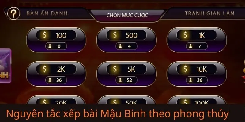 Cách xếp bài Mậu Binh theo ngũ hành