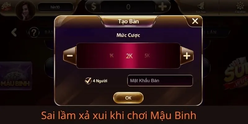 Những sai lầm trong cách xả xui trước khi chơi Mậu Binh